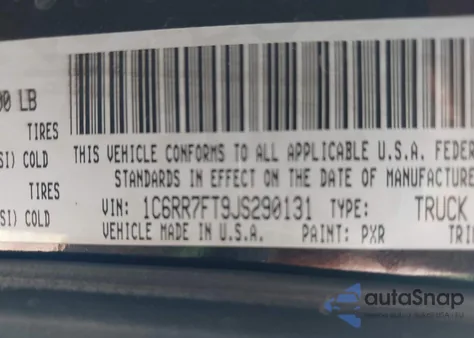 2018 Ram 1500 Express 4X4 6'4 Box z USA, uszkodzony, nr VIN 1C6RR7FT9JS290131